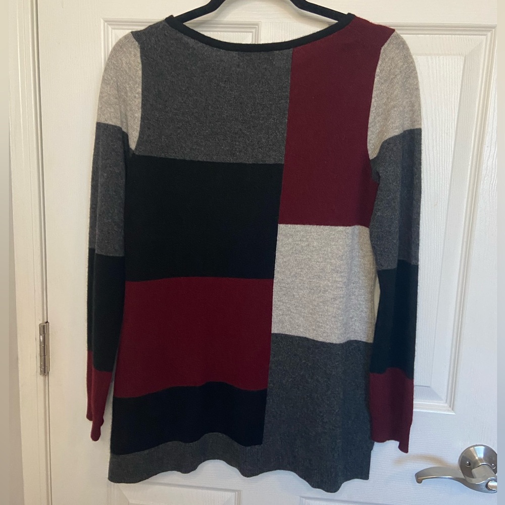 Cashmere Charter Club Luxury Color Block Sweater Size S - Picture 4 of 5